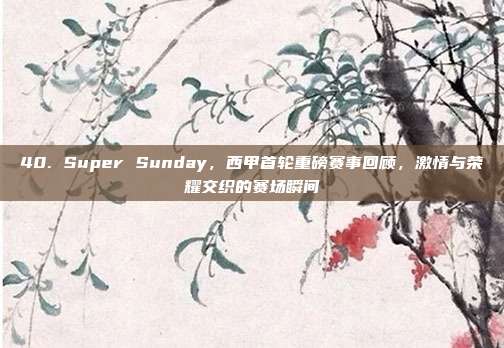 40. Super Sunday，西甲首轮重磅赛事回顾，激情与荣耀交织的赛场瞬间